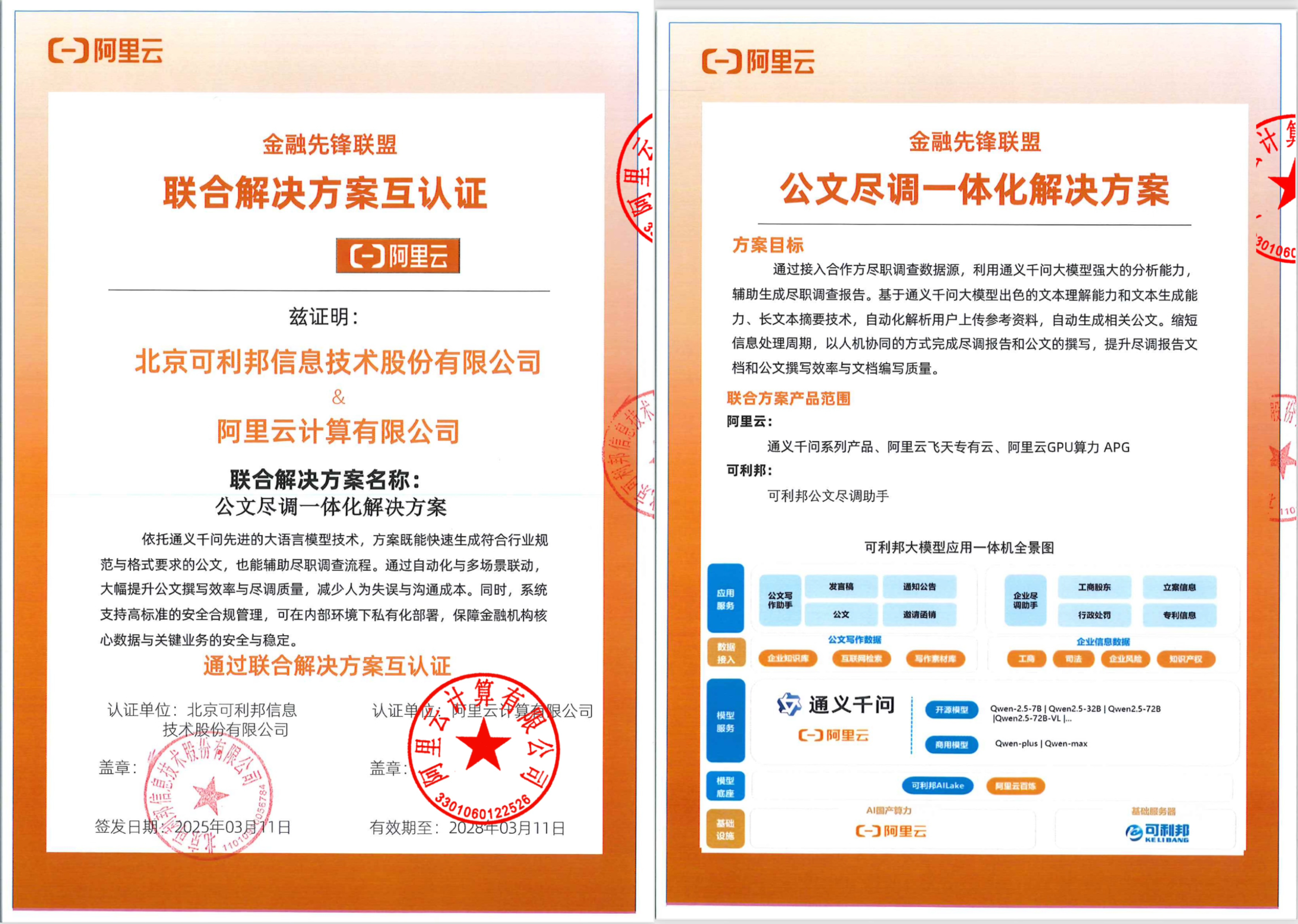 重磅發布 可(kě)利邦&阿裡(lǐ)雲推出「 公文(wén)盡調一(yī)體(tǐ)化(huà)解決方案」